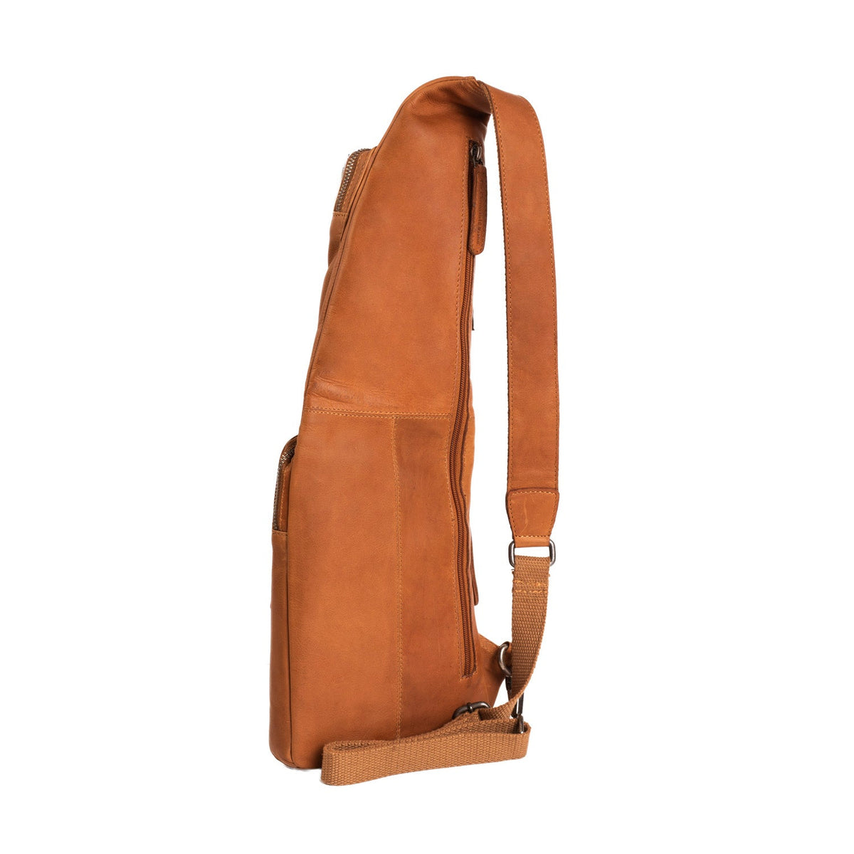 Cognac Leather Sling Bag Logan til Kvinder, detail view 1
