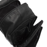 Leather Sling Bag Riga til Kvinder - Structured Side Profile Showing Gusset Depth &amp; Expansion Capacity
