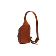 Cognac Leather Sling Bag Riga til Kvinder, detail view 5