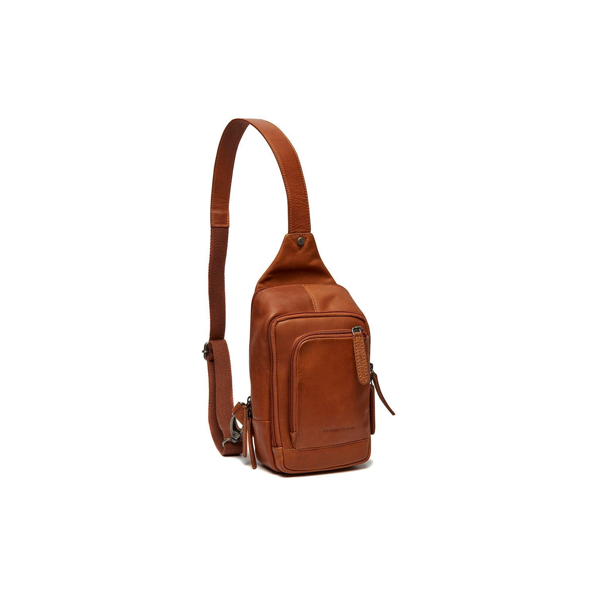 Cognac Leather Sling Bag Riga til Kvinder, front view