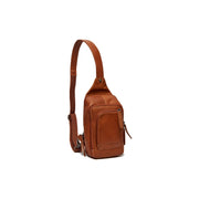 Cognac Leather Sling Bag Riga til Kvinder, front view