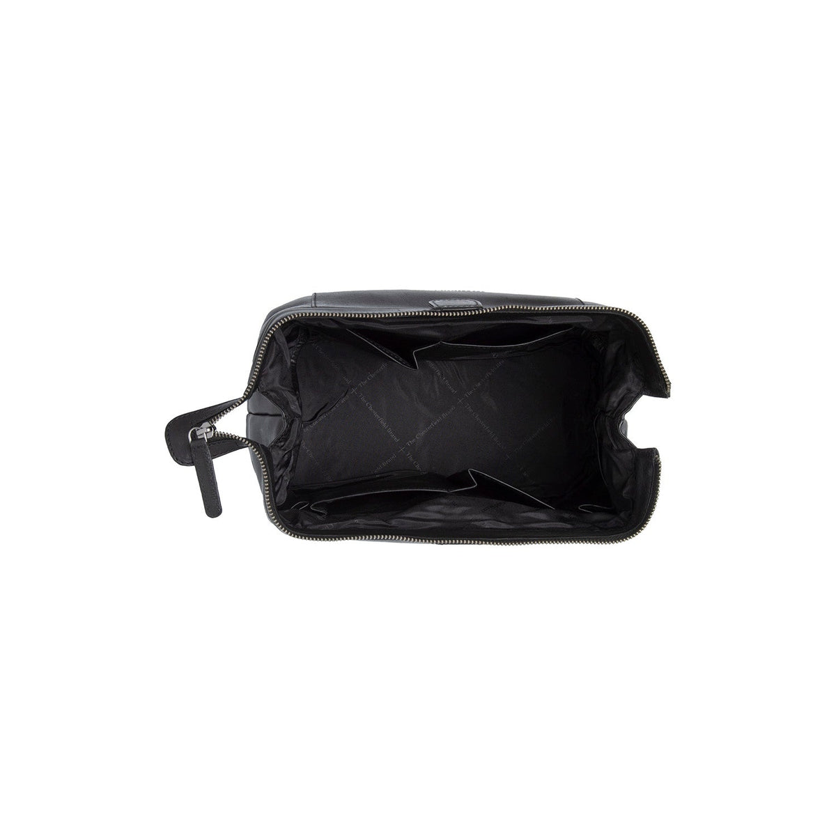 Close-Up Detail of Classic Collar &amp; Heavy-Duty Zipper Hardware on Biassa Full-Grain Leather Toiletry Bag til Kvinder