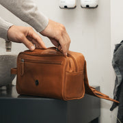 Rosario Full-Grain Leather Toiletry Bag til Kvinder – alternate product view 3