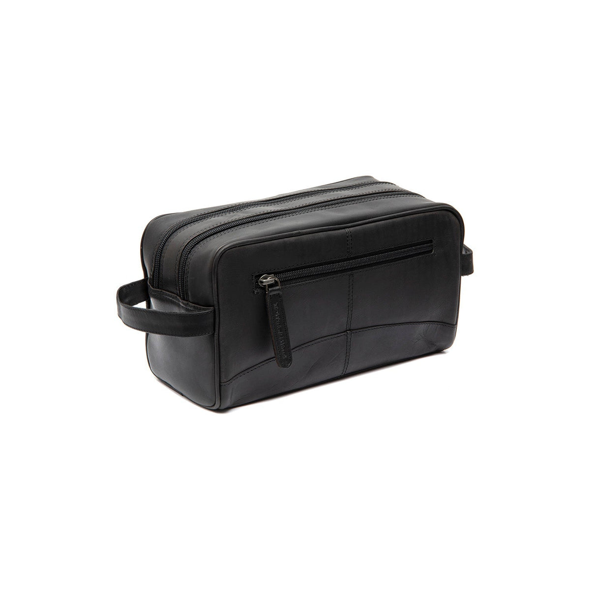 Styled Fit Perspective of Stacey Full-Grain Leather Toiletry Bag til Kvinder on Model - Natural Daylight Drape