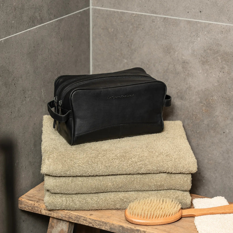 Stacey Full-Grain Leather Toiletry Bag til Kvinder