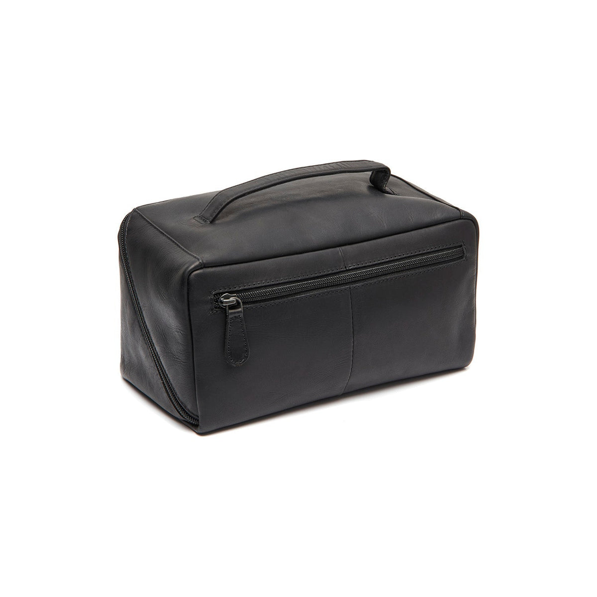 Tailored Rib Cuffs &amp; Hem Craftsmanship Construction Detail on Trevia Full-Grain Leather Toiletry Bag til Kvinder