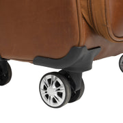 Close-Up Detail of Classic Collar &amp; Heavy-Duty Zipper Hardware on Leather Trolley Key Largo til Kvinder