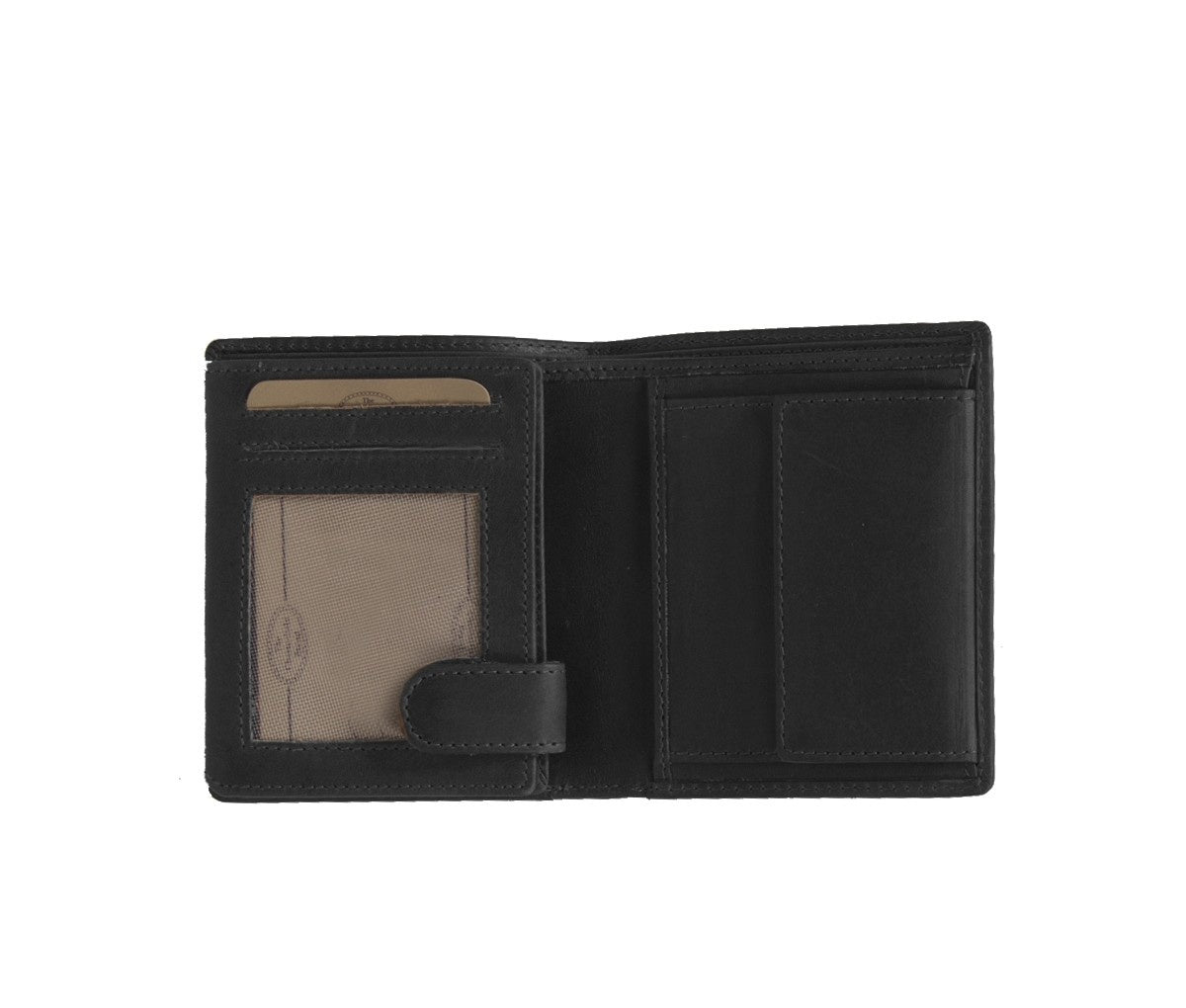 Solid Antique Brass Hardware &amp; Heavy-Duty Dual Zipper Detail on Carl Full-Grain Leather Wallet til Mænd