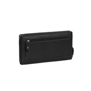 Solid Antique Brass Hardware &amp; Heavy-Duty Dual Zipper Detail on Halle Full-Grain Leather Wallet til Kvinder