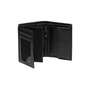 Solid Antique Brass Hardware &amp; Heavy-Duty Dual Zipper Detail on Leroy Full-Grain Leather Wallet til Mænd