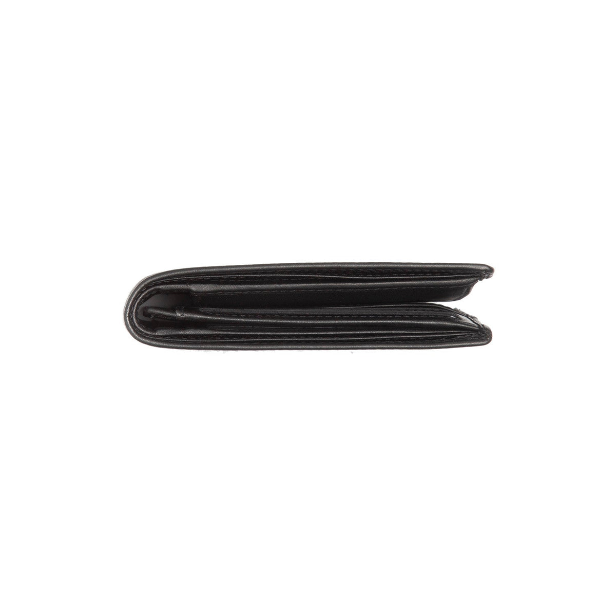 Lynnwood Full-Grain Leather Wallet til Mænd - Structured Side Profile Showing Gusset Depth &amp; Expansion Capacity