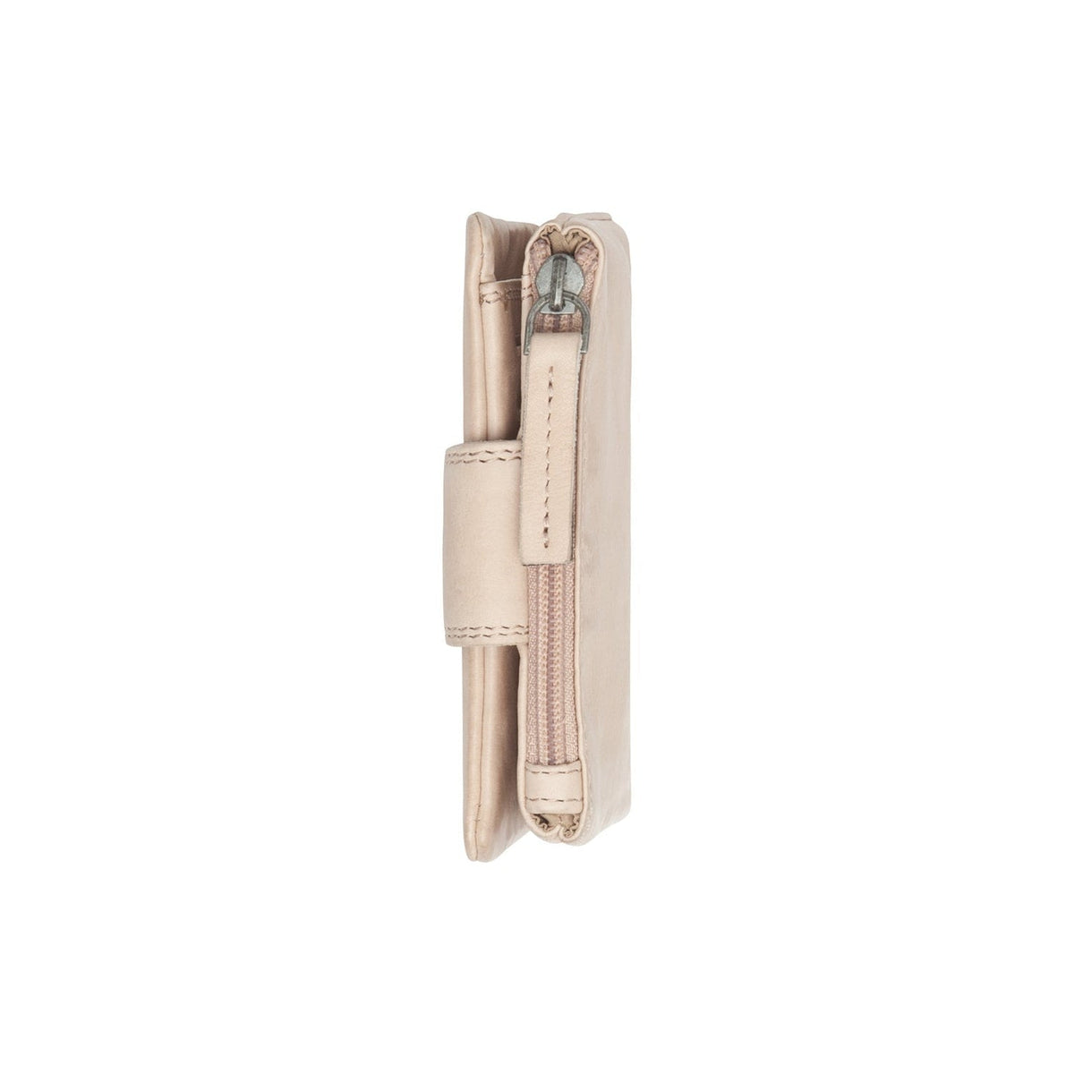 Mavona Full-Grain Leather Wallet til Kvinder - Structured Side Profile Showing Gusset Depth &amp; Expansion Capacity