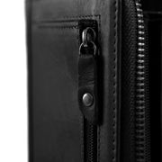 Solid Antique Brass Hardware &amp; Heavy-Duty Dual Zipper Detail on Nova Full-Grain Leather Wallet til Kvinder