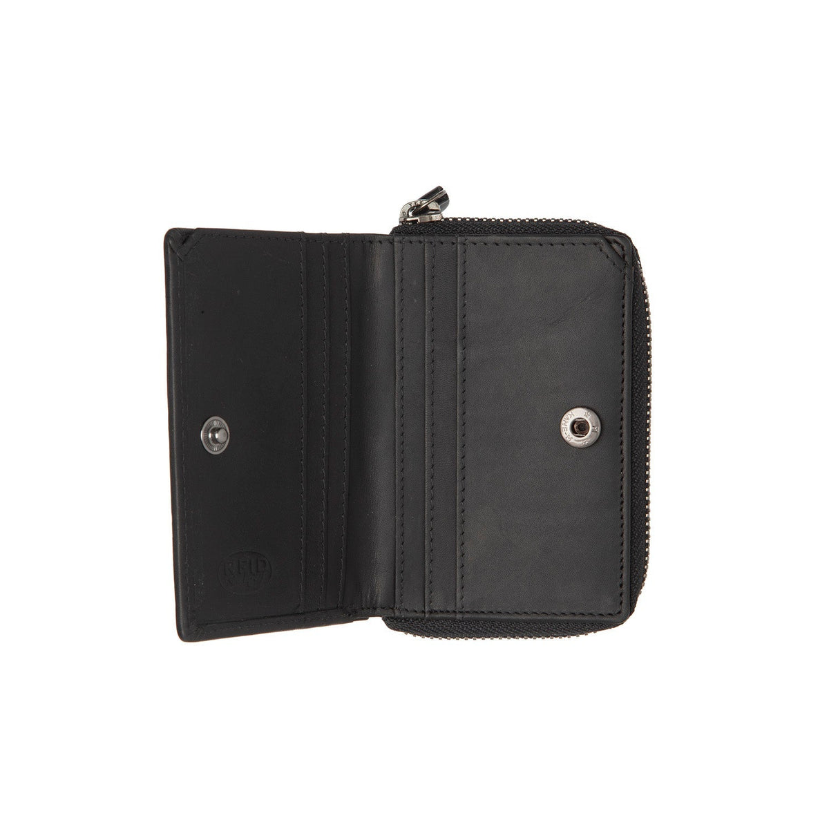 Osum Full-Grain Leather Wallet til Kvinder - Structured Side Profile Showing Gusset Depth &amp; Expansion Capacity