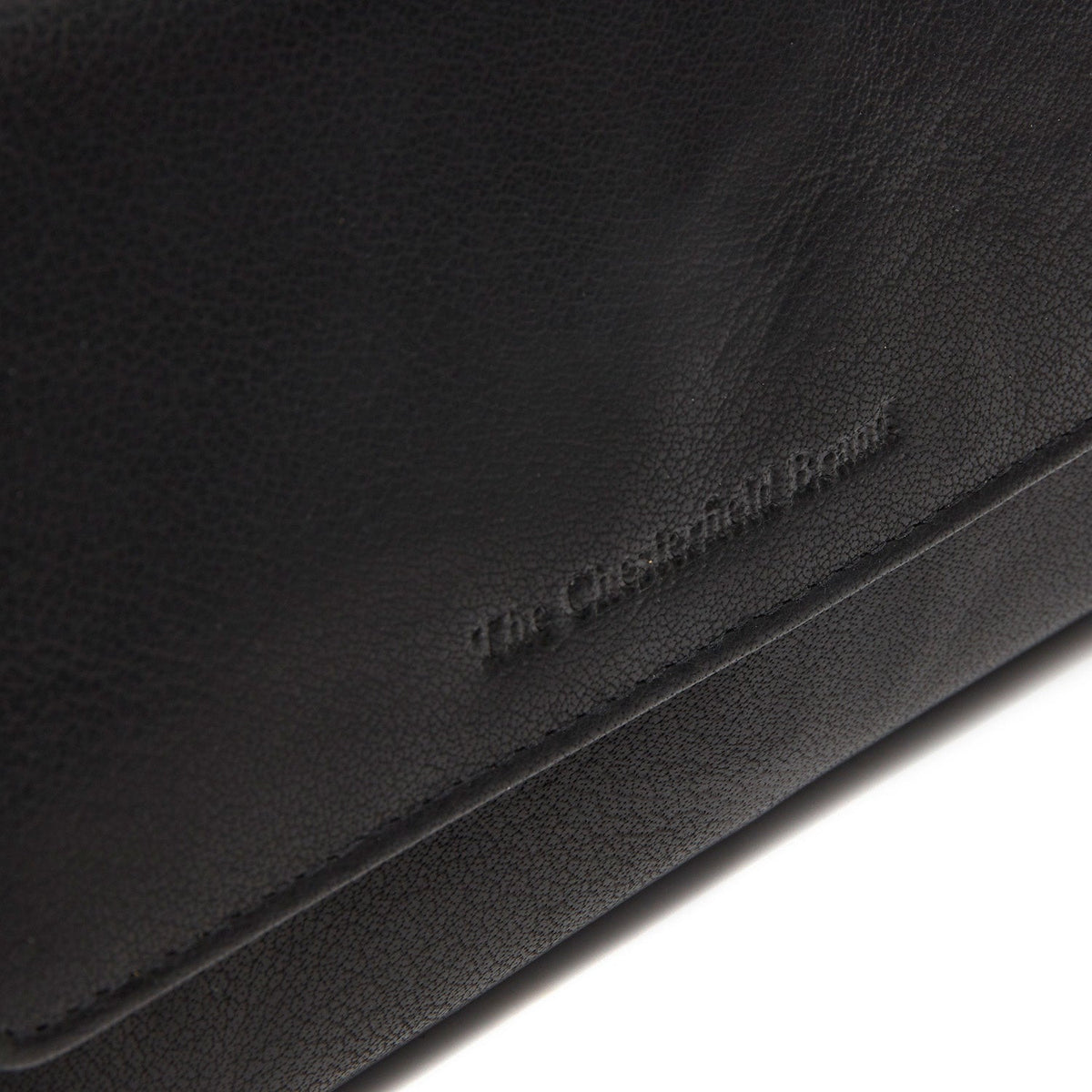 Solid Antique Brass Hardware & Heavy-Duty Dual Zipper Detail on Rhodos Full-Grain Leather Wallet