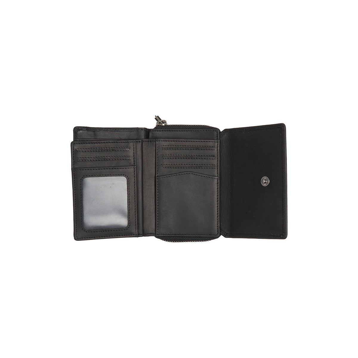Sorraia Full-Grain Leather Wallet til Kvinder - Structured Side Profile Showing Gusset Depth &amp; Expansion Capacity