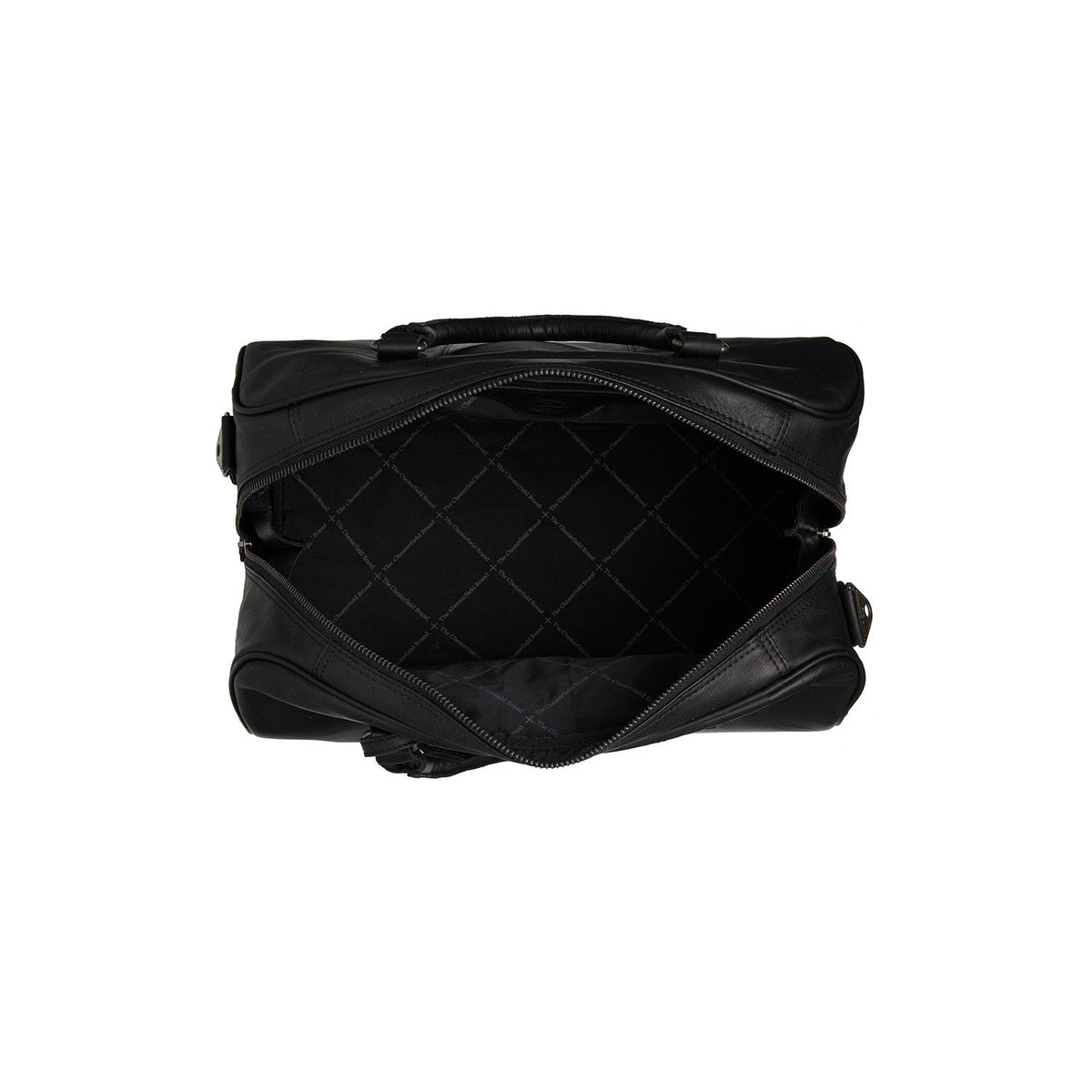 Solid Antique Brass Hardware &amp; Heavy-Duty Dual Zipper Detail on Liam Full-Grain Leather Weekender Bag til Kvinder