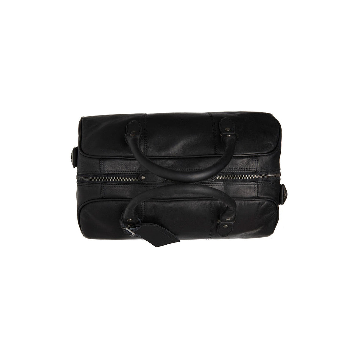 Liam Full-Grain Leather Weekender Bag til Kvinder - Structured Side Profile Showing Gusset Depth &amp; Expansion Capacity