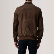 Lester Brun Suede Læder Bomberjakke til Mænd – alternate product view 5