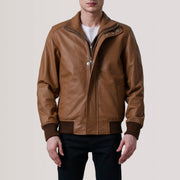 Lester Brun Suede Læder Bomberjakke til Mænd – alternate product view 4