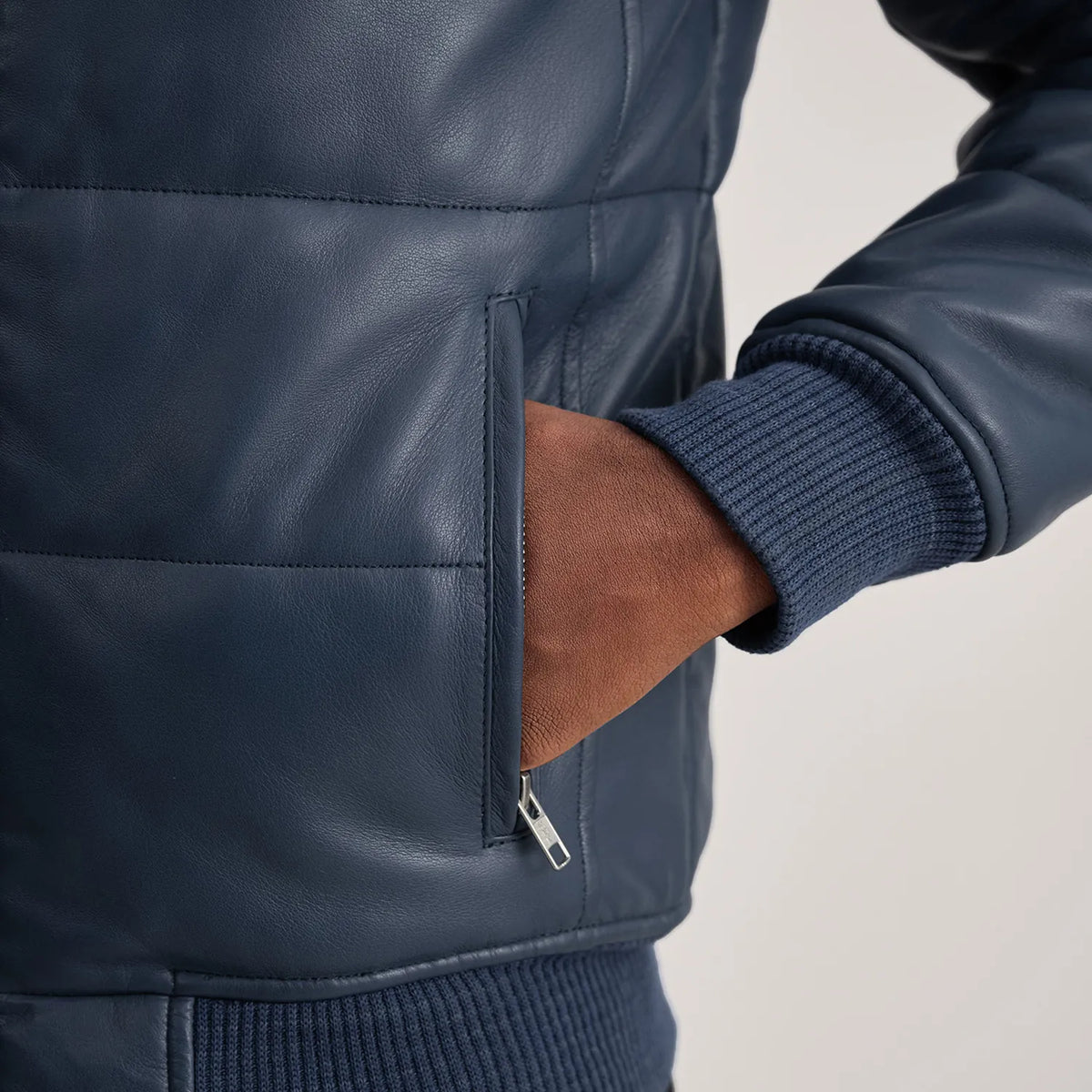 Lucas Læder Bomberjakke til Mænd – alternate product view 6