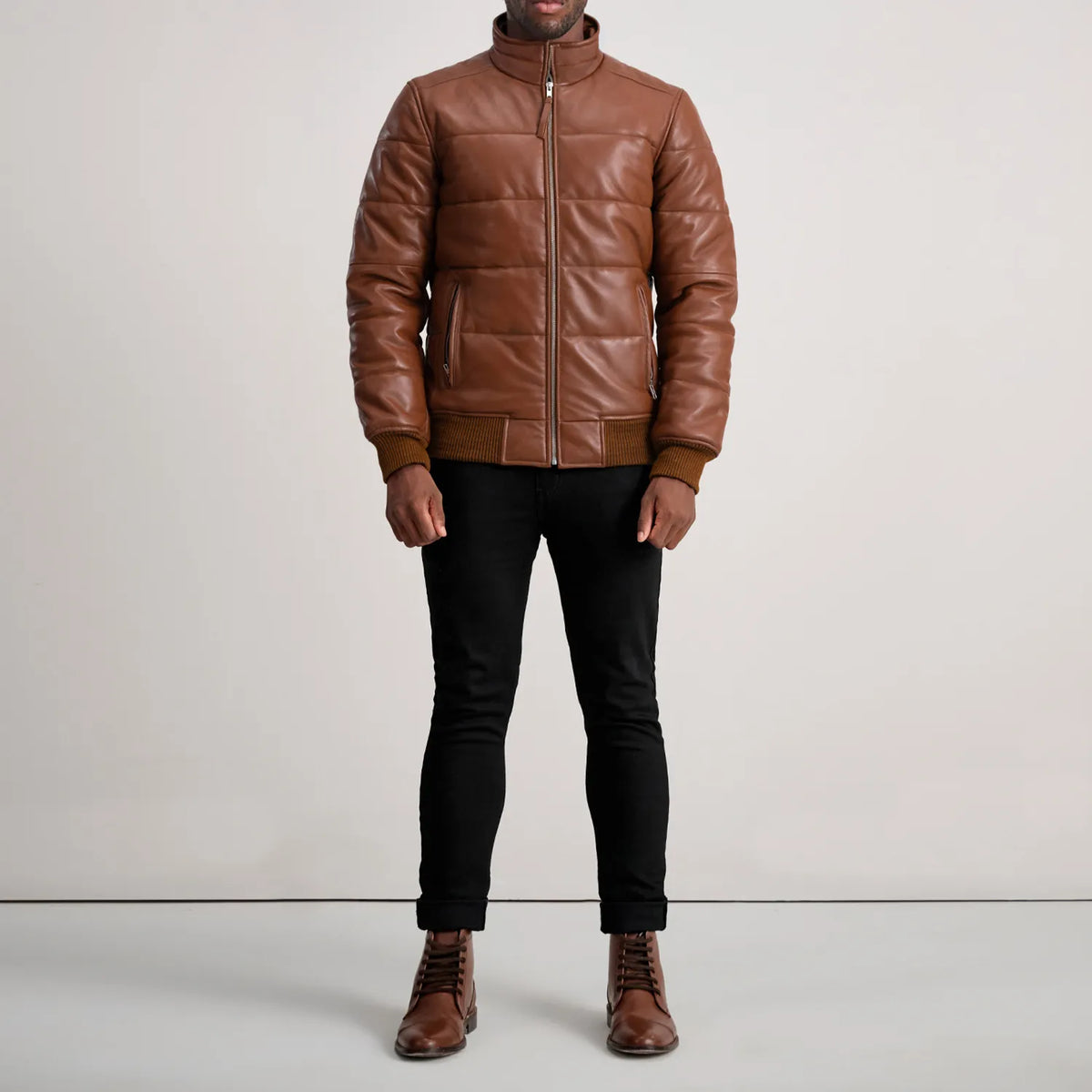 Lucas Læder Bomberjakke til Mænd – alternate product view 3