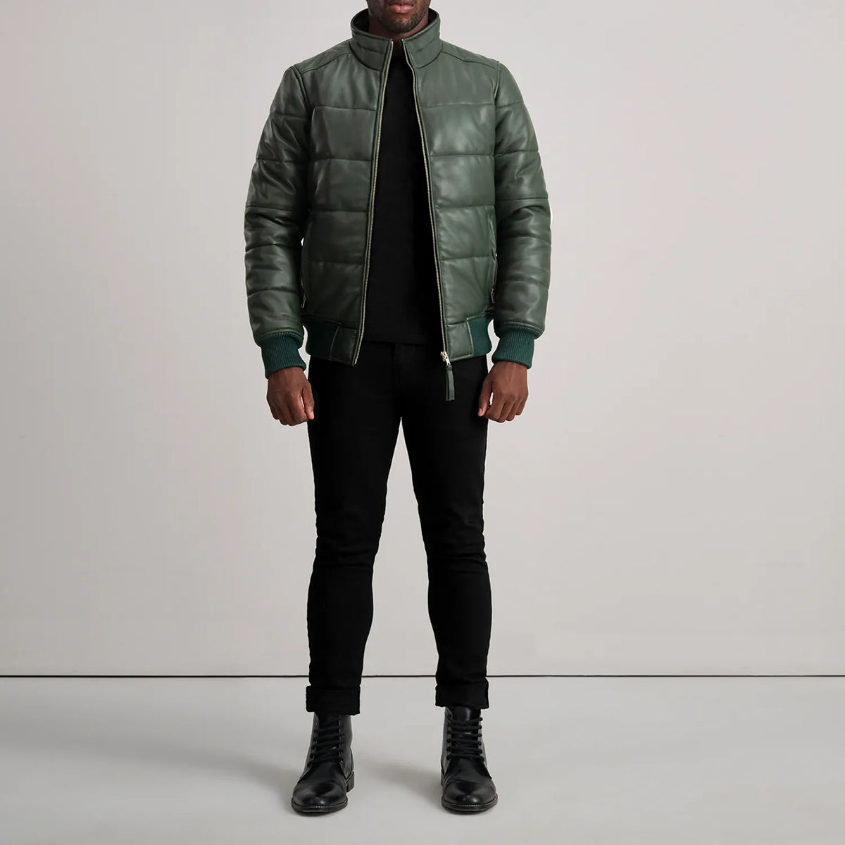Lucas Læder Bomberjakke til Mænd – alternate product view 3