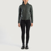Luna Hooded Læder Bomberjakke til Kvinder – alternate product view 3