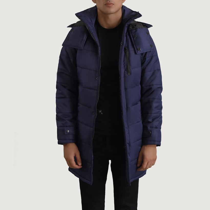 Moore Blå Hooded Parka til Mænd