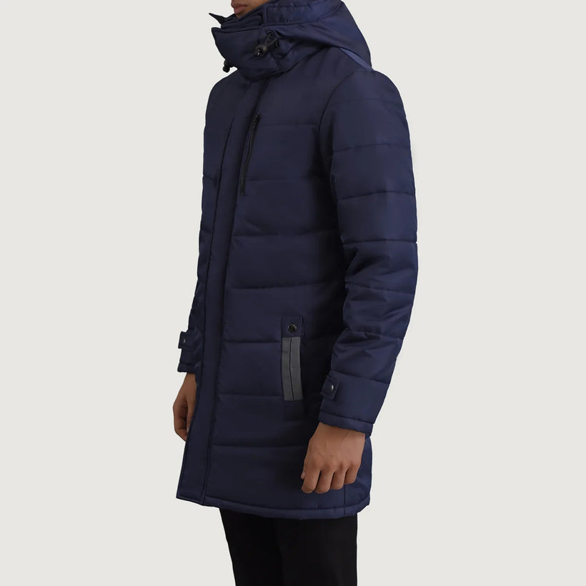 Moore Blå Hooded Parka til Mænd