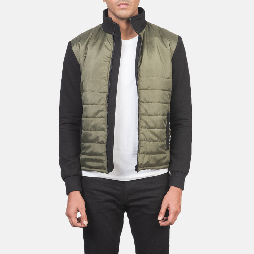 Nashville Quilted Green Windbreaker Læderjakke til Mænd