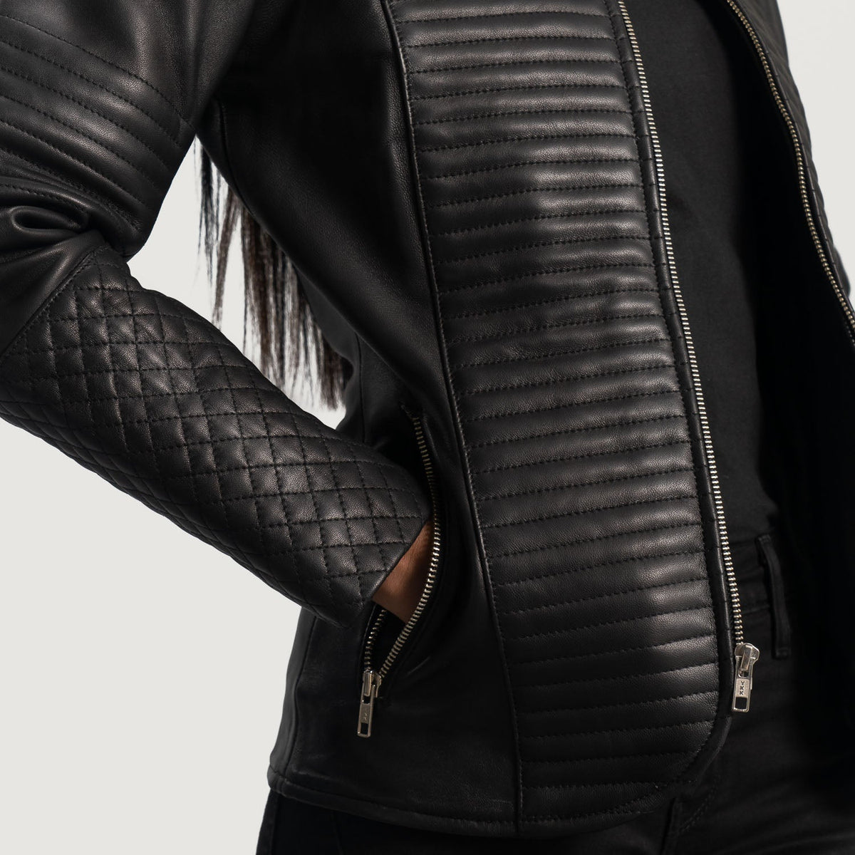 Nexi Quilted Læderjakke til Kvinder – alternate product view 6