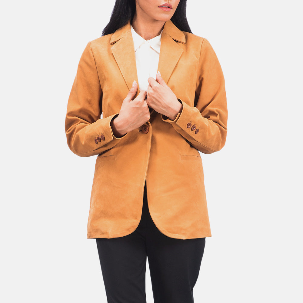 Women's leather blazer category