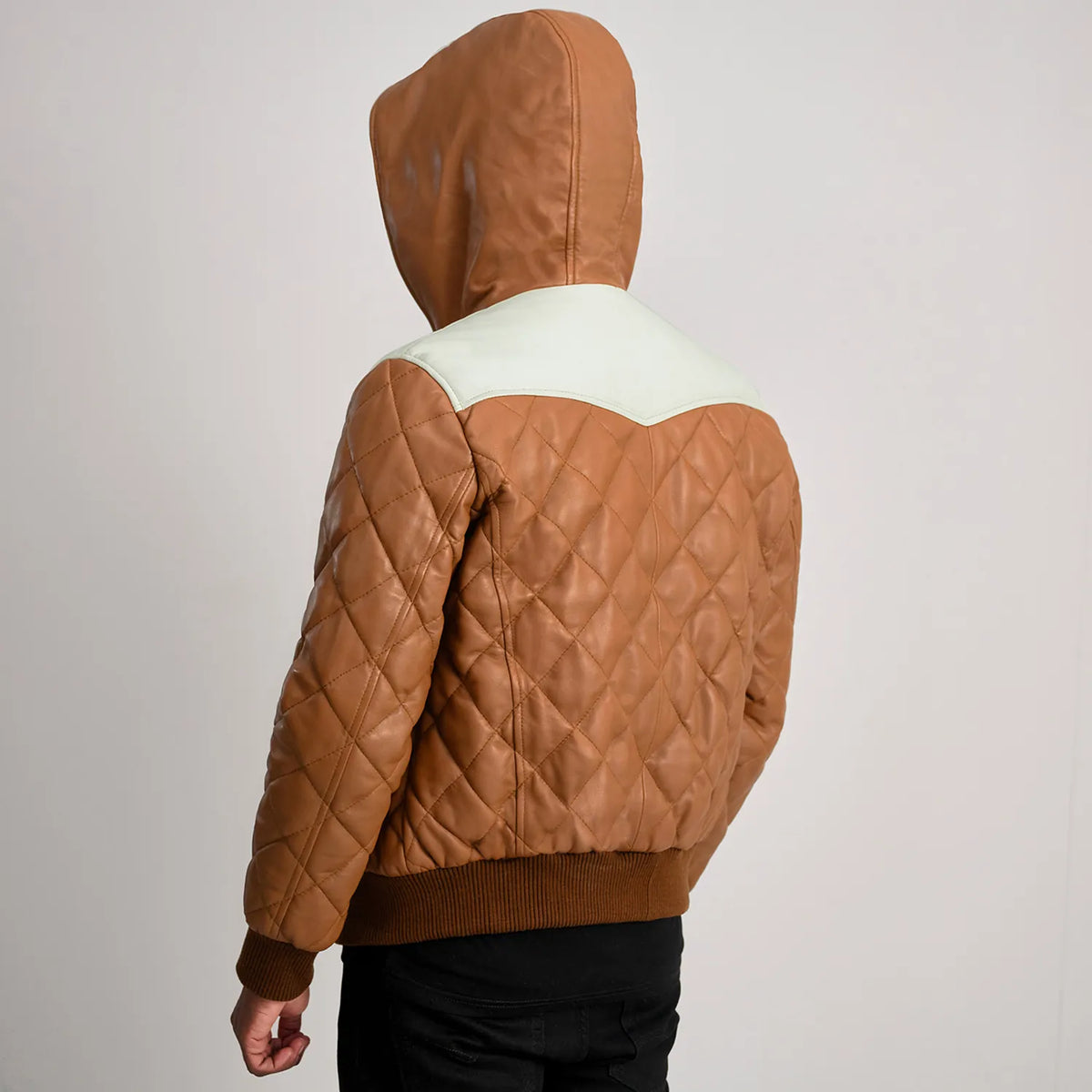 
Norman Læderjakke Lysebrun Puffer Læderjakke til Mænd – alternate product view 5