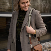 Green 100% Full-Grain leather Goods - Back View Showing Tailored Shoulder Fit &amp; Clean Hemline