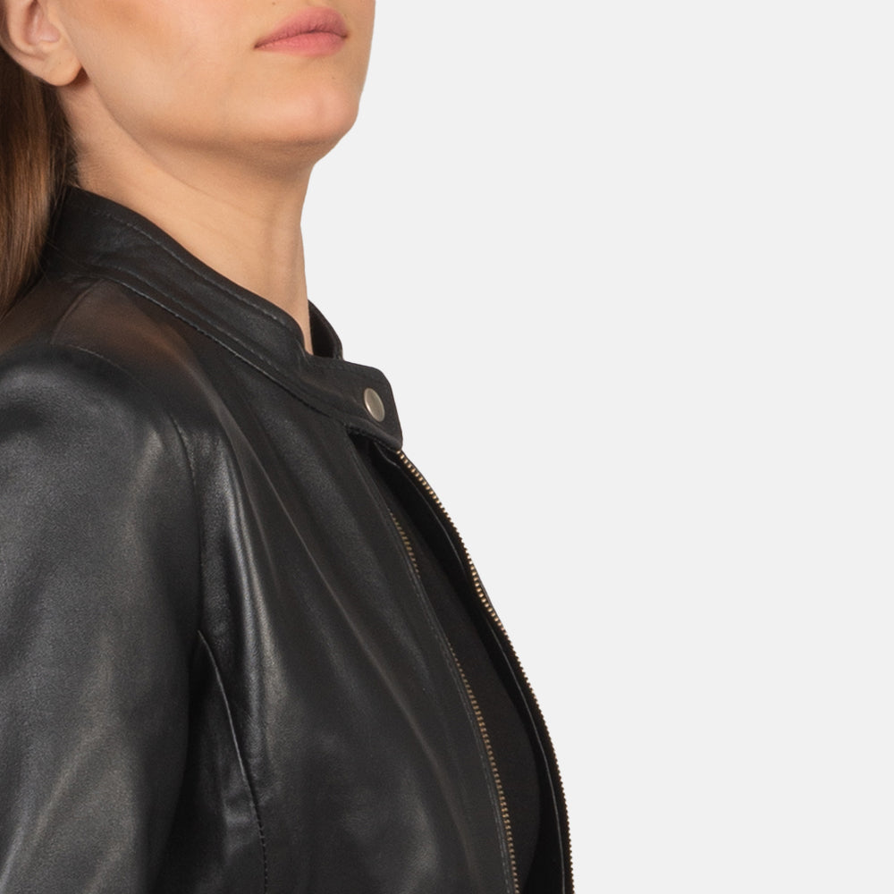 Rave Brun Læder Bikerjakke til Kvinder – alternate product view 6