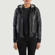 
Rebella Hooded Bomberjakke i Læder til Damer – alternate product view 1