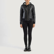 
Rebella Hooded Bomberjakke i Læder til Damer – alternate product view 3