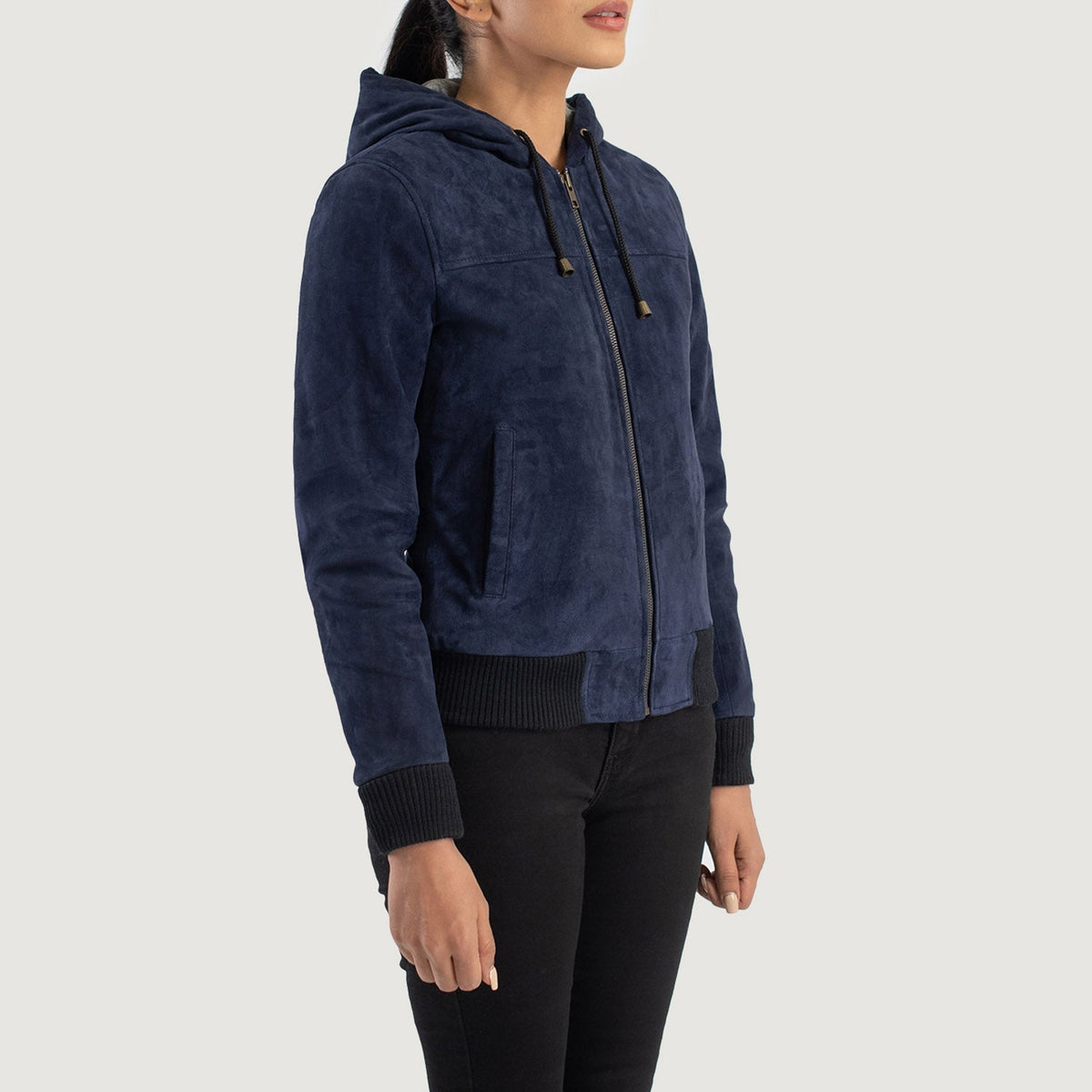 
Rebella Hooded Bomberjakke i Læder til Damer – alternate product view 2