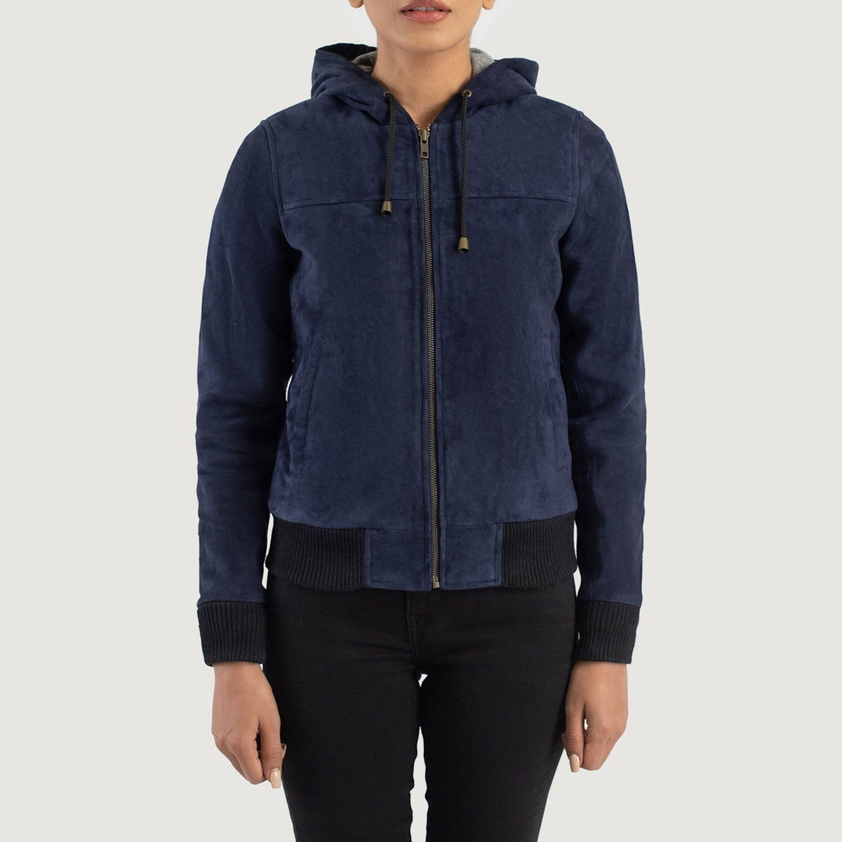 
Rebella Hooded Bomberjakke i Læder til Damer – alternate product view 4