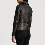 Rumy Maroon Læder Bikerjakke til Kvinder – alternate product view 5