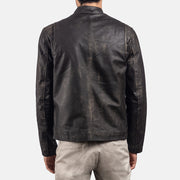 Rustic Læder Bikerjakke til Mænd – alternate product view 5