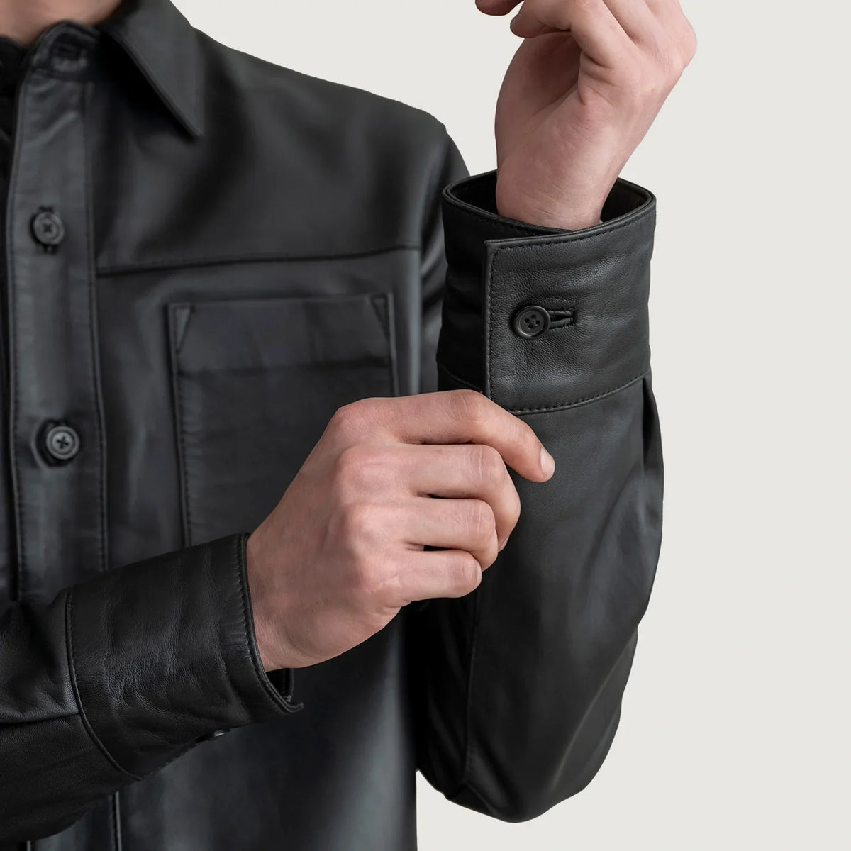 Authentic Sheepskin Leather with Semi-Aniline Finish Grain Texture & Heavy-Duty Seam Stitching Detail