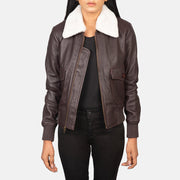 
Stella G-1 Maroon Leather Bomber Jacket in Maroon Sheepskin Leather - Forfra med skræddersyet silhuet | Køb online