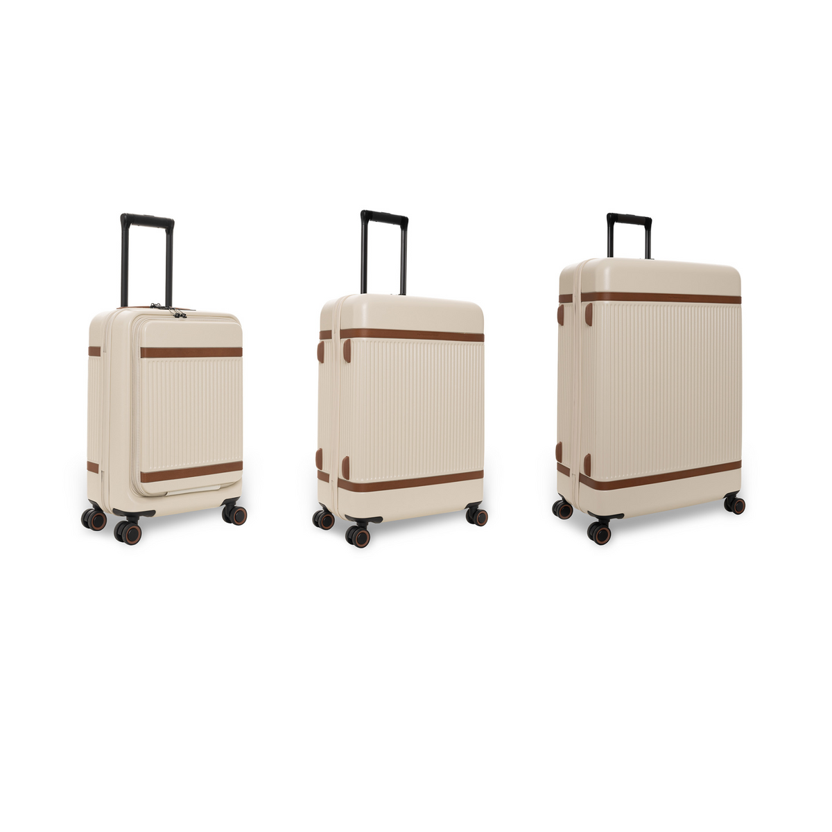 Sandy Beach Suitcase Set Front Pocket Zuna til Kvinder, front view