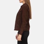 
Suzy Trucker Brun Læderjakke til Damer – alternate product view 3