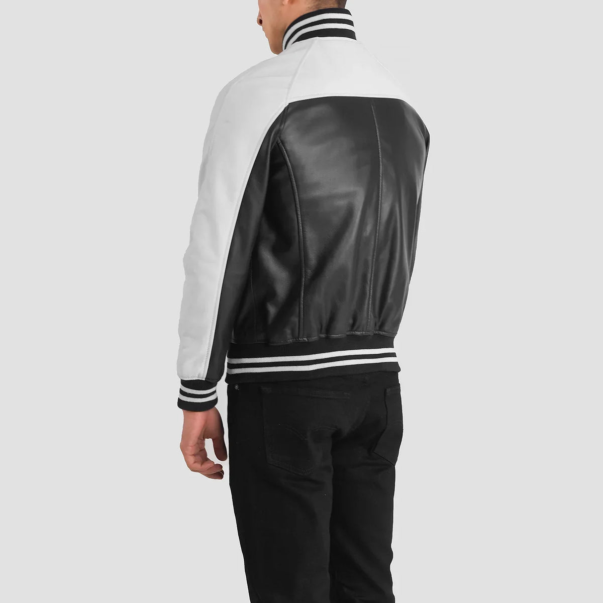 
Terrance Sort Varsity Læderjakke til Mænd – alternate product view 5