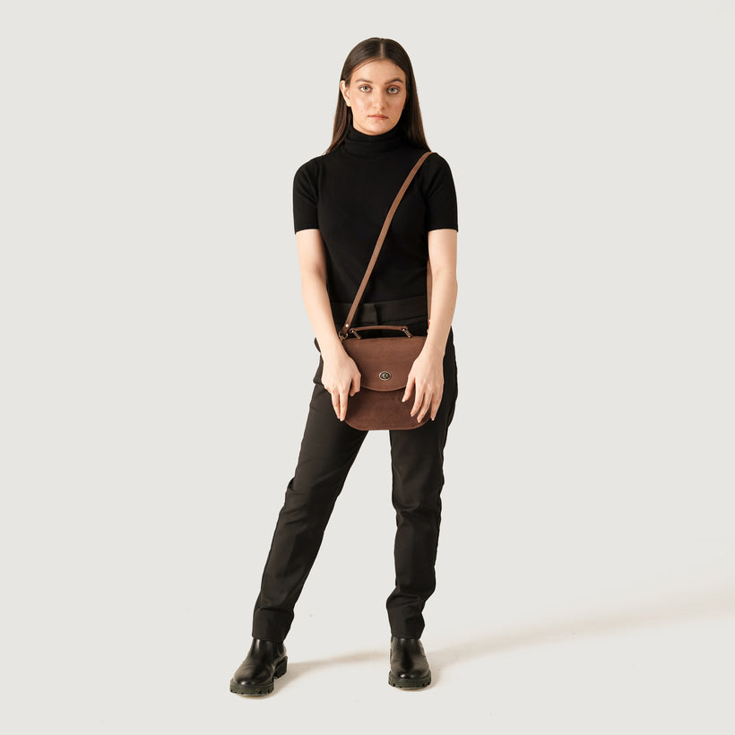 The Sandra Vintage Lysebrun Leather Saddle Bag