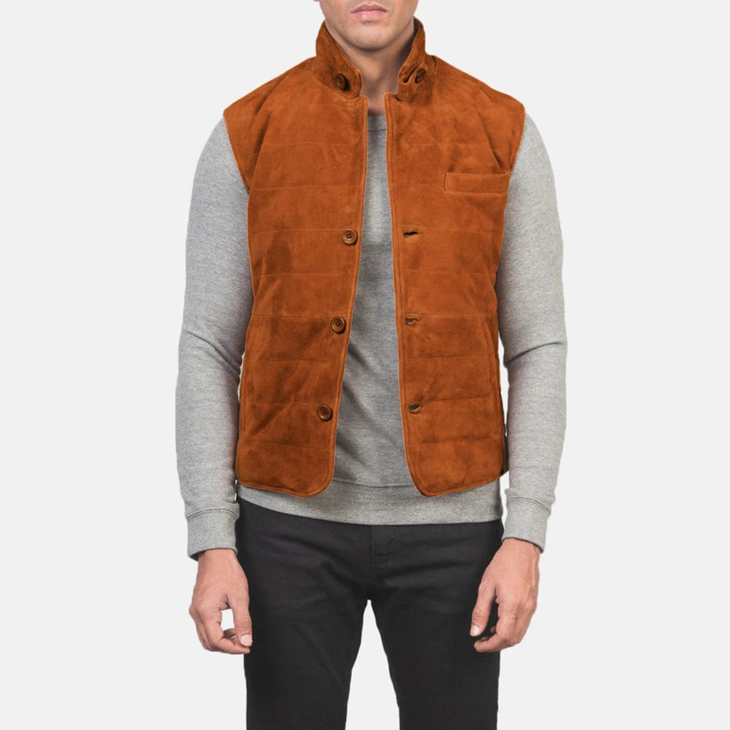 Tony Brun Suede Vest til Mænd