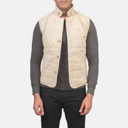 
Tony Off-White Suede Vest til Mænd - Forfra med skræddersyet silhuet | Køb online